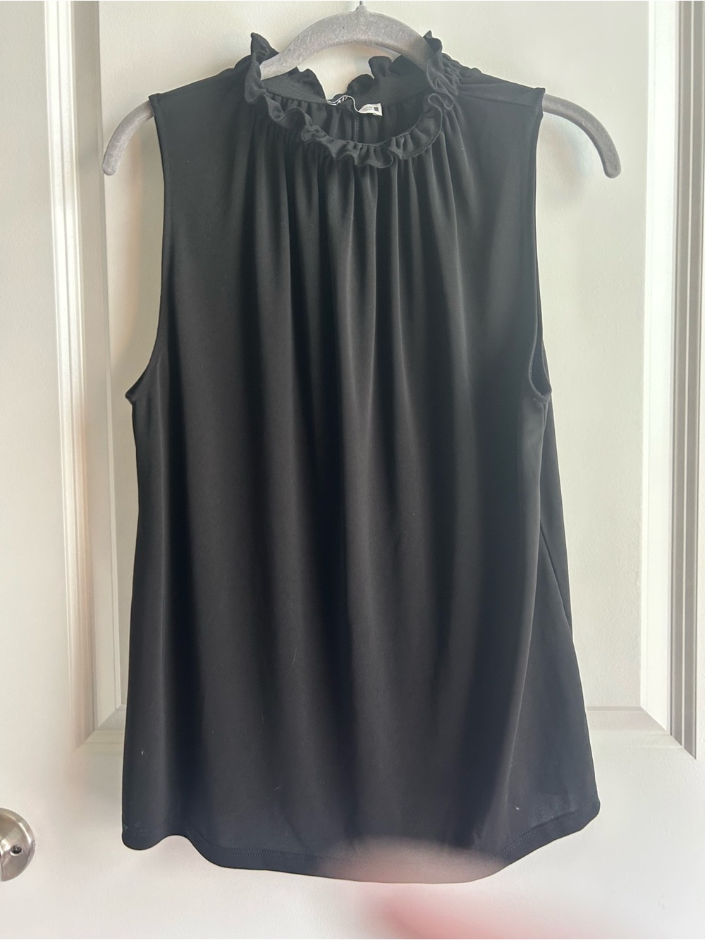 Zara Black Sleeveless Ruffle-Neck Camisole